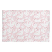 Schattigee Zwaan Prinses Patroon Roze Naam Monogra Kussensloop (Achterkant)