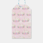 Schattigee Zwaan Prinses Roze Paarse Bloemen Baby  Cadeaulabel (Achterkant)
