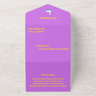 Schattigee Zwaan Theme Girl Baby shower All In One Uitnodiging