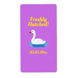 Schattigee Zwaan Theme Girl Baby shower Etiket