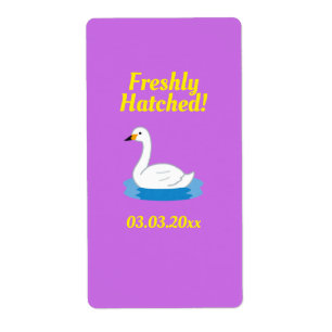 Schattigee Zwaan Theme Girl Baby shower Etiket