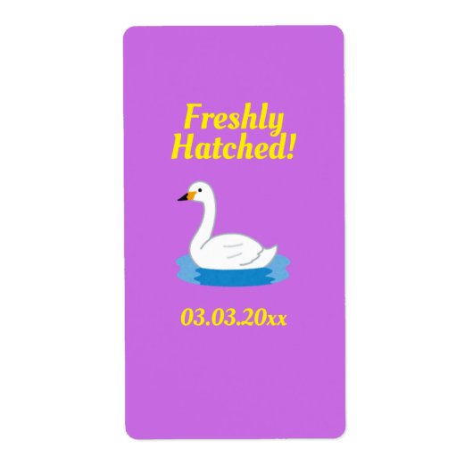 Schattigee Zwaan Theme Girl Baby shower Etiket (Voorkant)