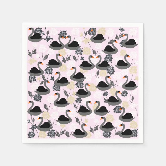 Schattigee zwanenpapieren servetten (Voorkant)