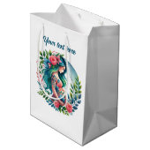 Schattigee zwangere moeder aanpasbaar medium cadeauzakje (Achterkant Gekanteld)