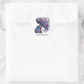 Schattigee zwangere vrouw Mama tekst toevoegen Vierkante Sticker (Tas)