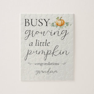 Schattigee zwangerschapsaankondiging kleine pompoe legpuzzel