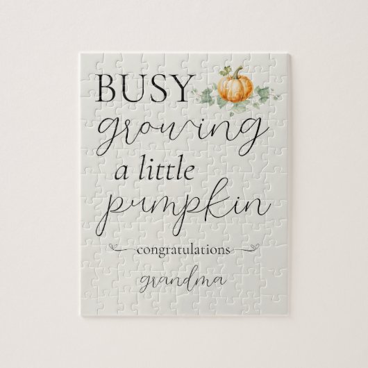 Schattigee zwangerschapsaankondiging kleine pompoe legpuzzel (Verticaal)