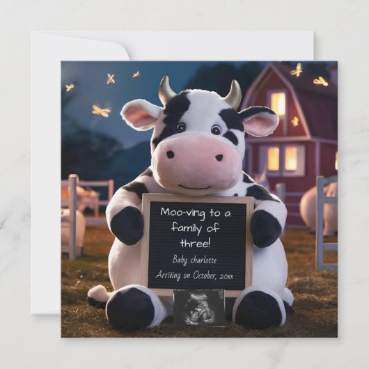 Schattigee zwangerschapsaankondiging met Boerderij Kaart (Voorkant)