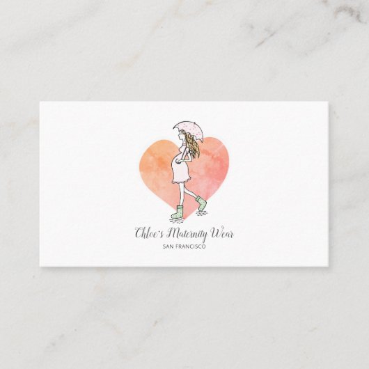 Schattigee zwangerschapskledingboetiek visitekaartje (Voorkant)