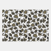 Schattigee zwart en gouden kerstpatronen inpakpapier vel (Voorkant 2)