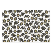 Schattigee zwart en gouden kerstpatronen