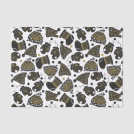 Schattigee zwart en gouden Petten en wanten kerst Tissuepapier