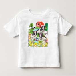 Schattigee zwart-wit boerenerf Texas Puppies Kinder Shirts