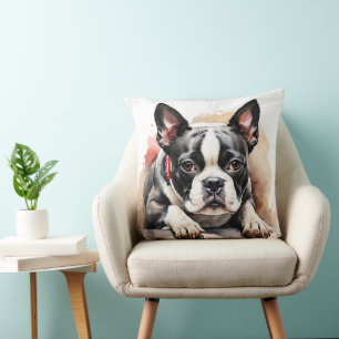 SCHATTIGEE ZWART-WIT BOSTON TERRIER PUPPY DOG KUSSEN