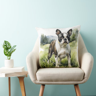 SCHATTIGEE ZWART-WIT BOSTON TERRIER PUPPY DOG KUSSEN