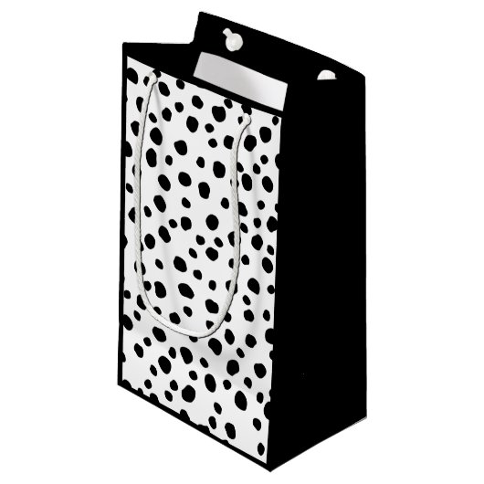 Schattigee zwart-wit Dalmatische Spot Animal Print Klein Cadeauzakje (Voorkant Gekanteld)