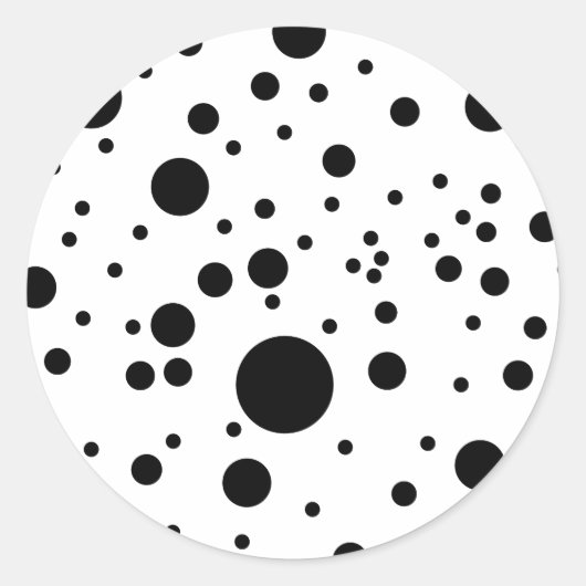 Schattigee zwart & wit dalmatische vlekken ronde sticker (Voorkant)
