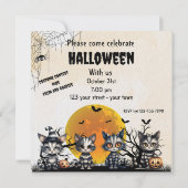 Schattigee Zwart Wit Gestreepte Halloween Ghost Ki Kaart (Achterkant)