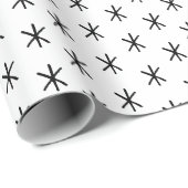 Schattigee zwart-wit hand getrokken sneeuwvlokken cadeaupapier (Rol Hoek)