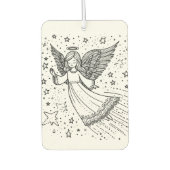 Schattigee zwart-wit kunst beschermengel luchtverfrisser (Voorkant)