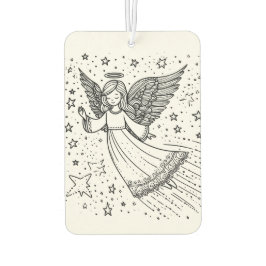 Schattigee zwart-wit kunst beschermengel luchtverfrisser