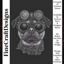 Schattigee Zwart & Wit Steampunk Pug T6 Decoupage