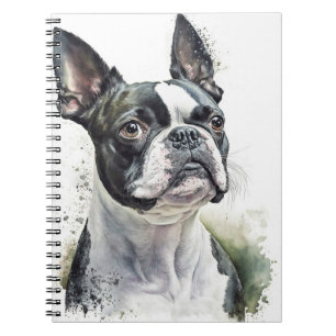SCHATTIGEE ZWART-WITTE BOSTON TERRIER DOG NOTITIEBOEK