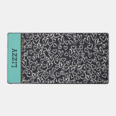 Schattigee zwart-witte harten bureau mat (Voorkant)