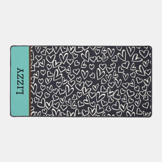 Schattigee zwart-witte harten bureau mat (Voorkant)