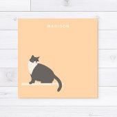 Schattigee zwart-witte kattennotities met naam post-it® notes
