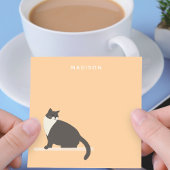 Schattigee zwart-witte kattennotities met naam post-it® notes
