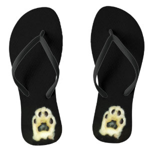 Schattigee zwart-witte kattenpoten teenslippers