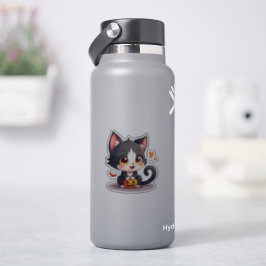 Schattigee zwart-witte kitten - Spooky Sticker