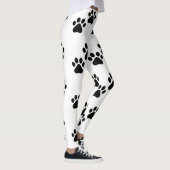 Schattigee zwart witte Paw Prints Leggings (Rechts)