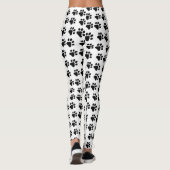 Schattigee zwart witte Paw Prints Leggings (Achterkant)