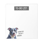 Schattigee zwart-witte pitbull om te doen lijst notitieblok (Voorkant)