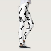 Schattigee zwart-witte pootafdrukken leggings (Rechts)