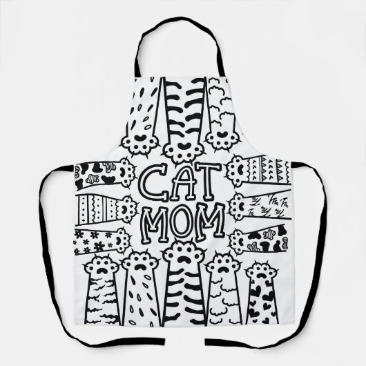 Schattigee zwart-witte poten van de kat schort (Voorkant)