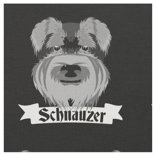 Schattigee zwart-witte Schnauzer Stof (Close Up)