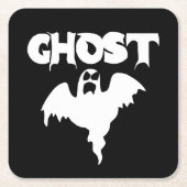 Schattigee zwart-witte spook Halloween Kartonnen Onderzetters (Voorkant)