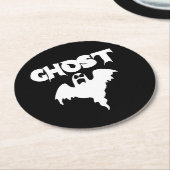 Schattigee zwart-witte spook Halloween Ronde Kartonnen Onderzetter (Gebogen)