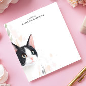 Schattigee zwart-witte Tuxedo Cat gepersonaliseerd Notitieblok