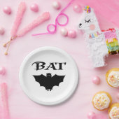 Schattigee zwart-witte vleermuis Halloween Papieren Bordje (Feest)