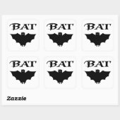 Schattigee zwart-witte vleermuis Halloween Vierkante Sticker (Vel)
