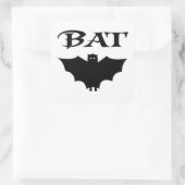 Schattigee zwart-witte vleermuis Halloween Vierkante Sticker (Tas)