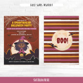 Schattigee zwarte Afro-Amerikaanse Halloween hekse Kaart