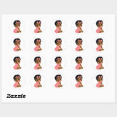 Schattigee zwarte baby meisje in Romper Sticker (Vel)
