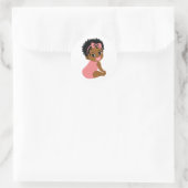 Schattigee zwarte baby meisje in Romper Sticker (Tas)