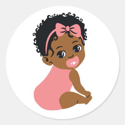Schattigee zwarte baby meisje in Romper Sticker (Voorkant)