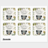Schattigee Zwarte Beer Woodland Dank u Verjaardag Vierkante Sticker (Vel)